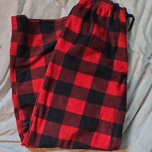 Red and Black Plaid Pajama Pants